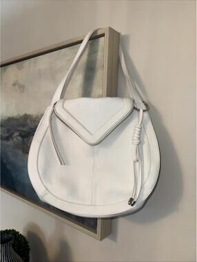 Vince Camuto - Women’s  Lenka Satchel White Swan Genuine Leather Shoulder Bag